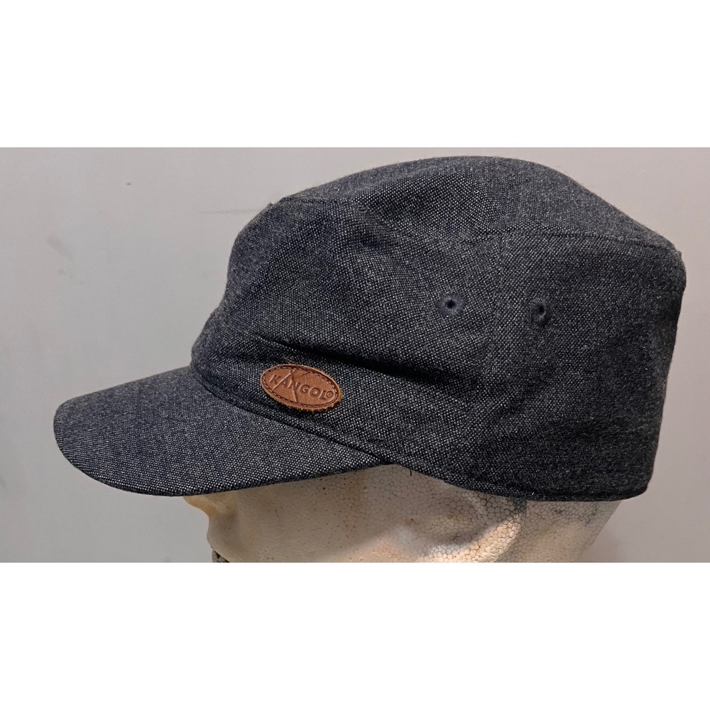 Kangol Denim Tweed Army Cap Charcoal Gray Cadet Hat K5023SM Large